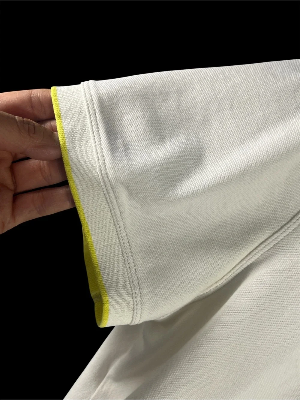 Banana Republic White Polo with Yellow Accents - Men's